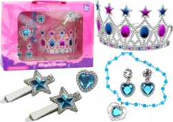Petit princesse - Set couronne boucles d’oreilles collier bague pinces