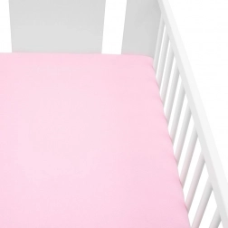 Drap-housse jersey pour lit bébé 120×60 rose NEW BABY