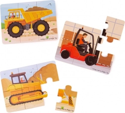 Puzzle 3-en-1 engins de chantier de Bigjigs Toys