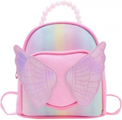 Sac à dos enfant rose avec ailes scintillantes