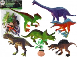 ensemble de figurines de dinosaures avec accessoires, 6 pièces