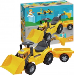 Ecoiffier tracteur avec remorque jaune et godet interchangeable – porteur pour enfants