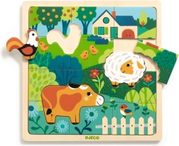 Puzzle en bois Puzzlo Ferme de Djeco - 15 pièces