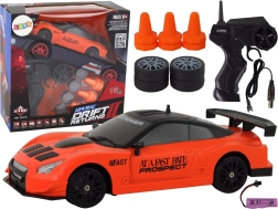 Voiture de sport RC 1:24 orange avec roues interchangeables