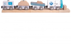 Bigjigs Rail train minier en bois avec rails et butoir