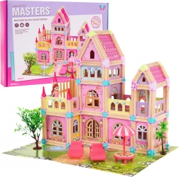 Maison de princesses en bois avec blocs et accessoires