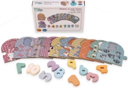 Puzzle éducatif en bois chiffres avec animaux Montessori