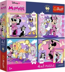 Puzzle Trefl Disney Minnie Mouse 4 en 1 (4×88 pièces) Moments magiques + affiche de collection