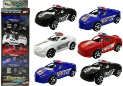 Set de petites voitures de police à inertie, 6 pièces