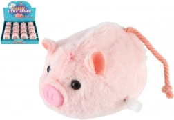 cochonnet en peluche à remontoir avec clé 8 cm