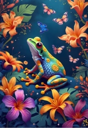 Puzzle petite grenouille et papillons 1000 pièces