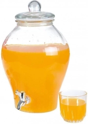 Distributeur de boissons en verre avec robinet 6,5 l