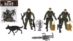 Ensemble de figurines d'action militaire avec chien