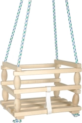 Balançoire pour enfants en bois avec barrière de sécurité