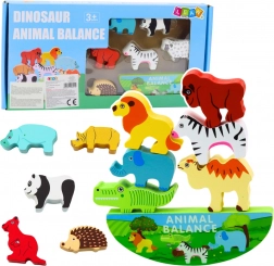 Jeu Montessori avec animaux en bois