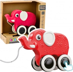 Éléphant tractable écologique rouge avec sifflet
