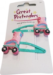 Barrettes pour cheveux avec motif patins à glace pour petites princesses