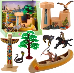 Set indien avec kayak et totem