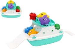 Bateau de bain flottant avec animaux et rampe rabattable