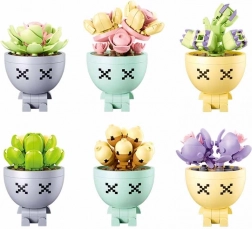 Sluban Flowers succulentes en pots – jeu de construction, ensemble de 6 pièces (520 éléments)