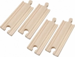 Set de rails pour circuit de train en bois 11 cm – 4 pièces