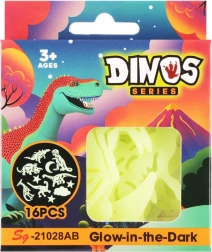 Dinosaures autocollants phosphorescents – lot de 16 pièces