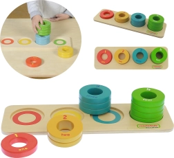 Masterkidz trieur en bois de bagues colorées Montessori