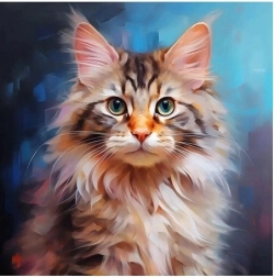 Mosaïque diamant - Portrait de chat