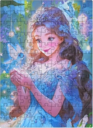 Puzzle Fée bleue avec paillettes, 100 pièces