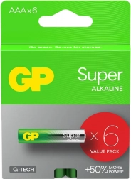 Piles alcalines AAA GP Super, lot de 6