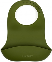 Bavoir en silicone NEW BABY vert olive
