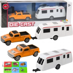 Set Voiture Tout-Terrain avec Remorque de Camping - Orange