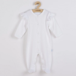 Combinaison bébé en coton New Baby Practical – blanche pour filles