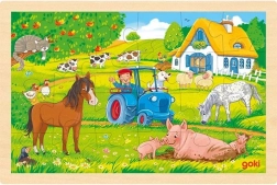 Puzzle en bois ferme 24 pièces Goki