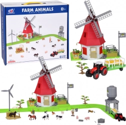 jeu de construction ferme avec moulin à vent et animaux, 101 pièces
