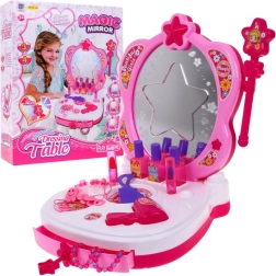 Coiffeuse interactive portable pour filles 3+ avec miroir, lumières et accessoires