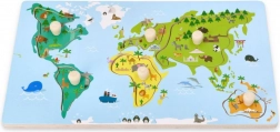 Carte éducative en bois du monde pour enfants