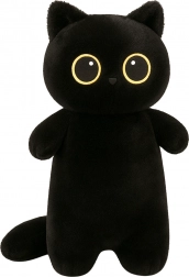 Jouet en peluche chat noir aux grands yeux 65 cm