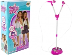 Micro karaoké double pour enfants avec pied et lumières, MP3