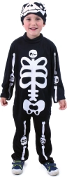 Déguisement enfant squelette avec bonnet M
