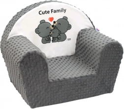 Fauteuil pour enfant en Minky New Baby Cute Family – gris