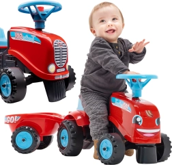 FALK tracteur porteur GO avec remorque amovible, rouge