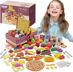 Woopie panier de pique-nique avec fruits, légumes et fast-food, set XXL 103 pcs