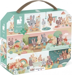 Janod puzzle en valisette Ma journée – 24 pièces