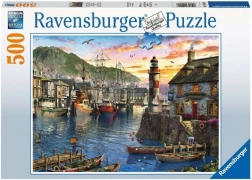 Puzzle Ravensburger lever de soleil au port – 500 pièces