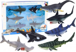 Figurines Véhicules Animaux marins à friction Frégate Requin Orque 6 pièces