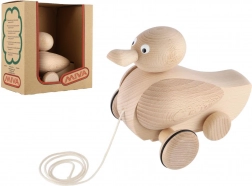 Canard à tirer en bois naturel 17 cm