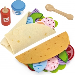 VIGA set tacos et burritos – aliments en bois et en feutrine, 27 pièces