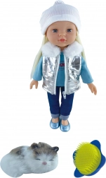 Poupée avec chat 43 cm