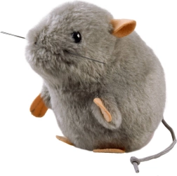 Souris en peluche grise 13 cm